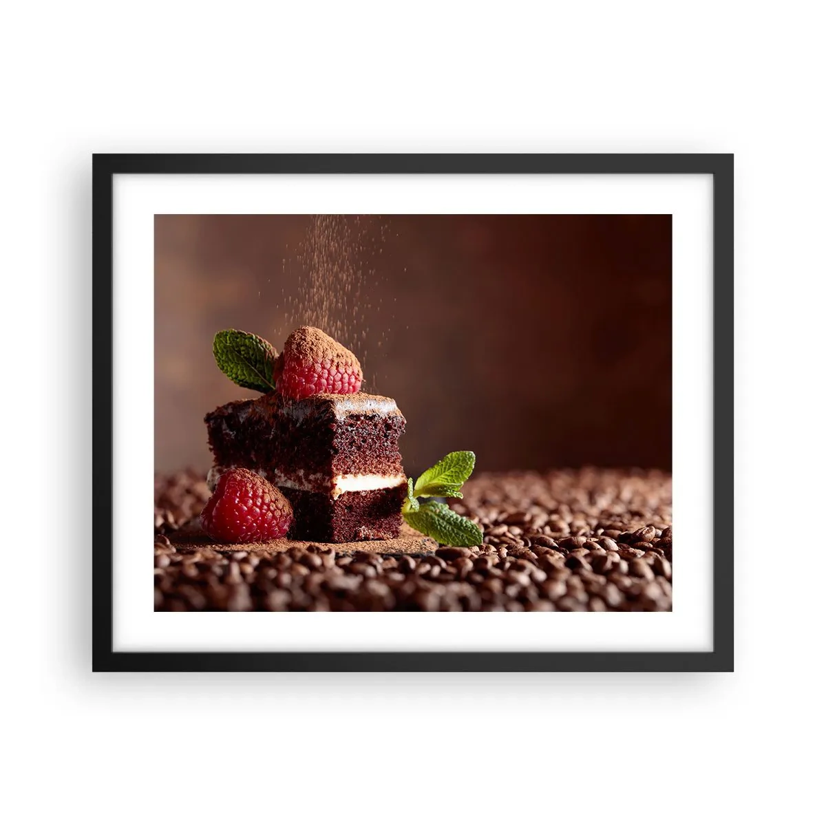 Poster in einem schwarzem Rahmen - Das Leben ist süß - 50x40 cm