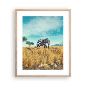 Poster in einem Rahmen aus heller Eiche - Grau ist nicht mehr in Mode - 40x50 cm