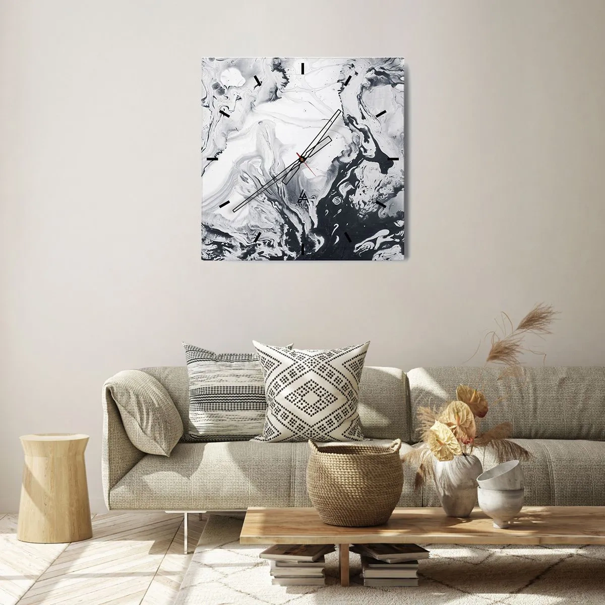 Wanduhr - Glasuhr - Das Innere der Erde - 40x40 cm