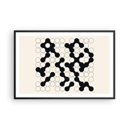 Poster in einem schwarzem Rahmen - Chinesisches Spiel – Variation - 91x61 cm