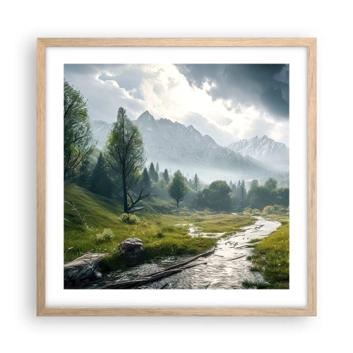 Poster in einem Rahmen aus heller Eiche - Hin und zurück - 50x50 cm