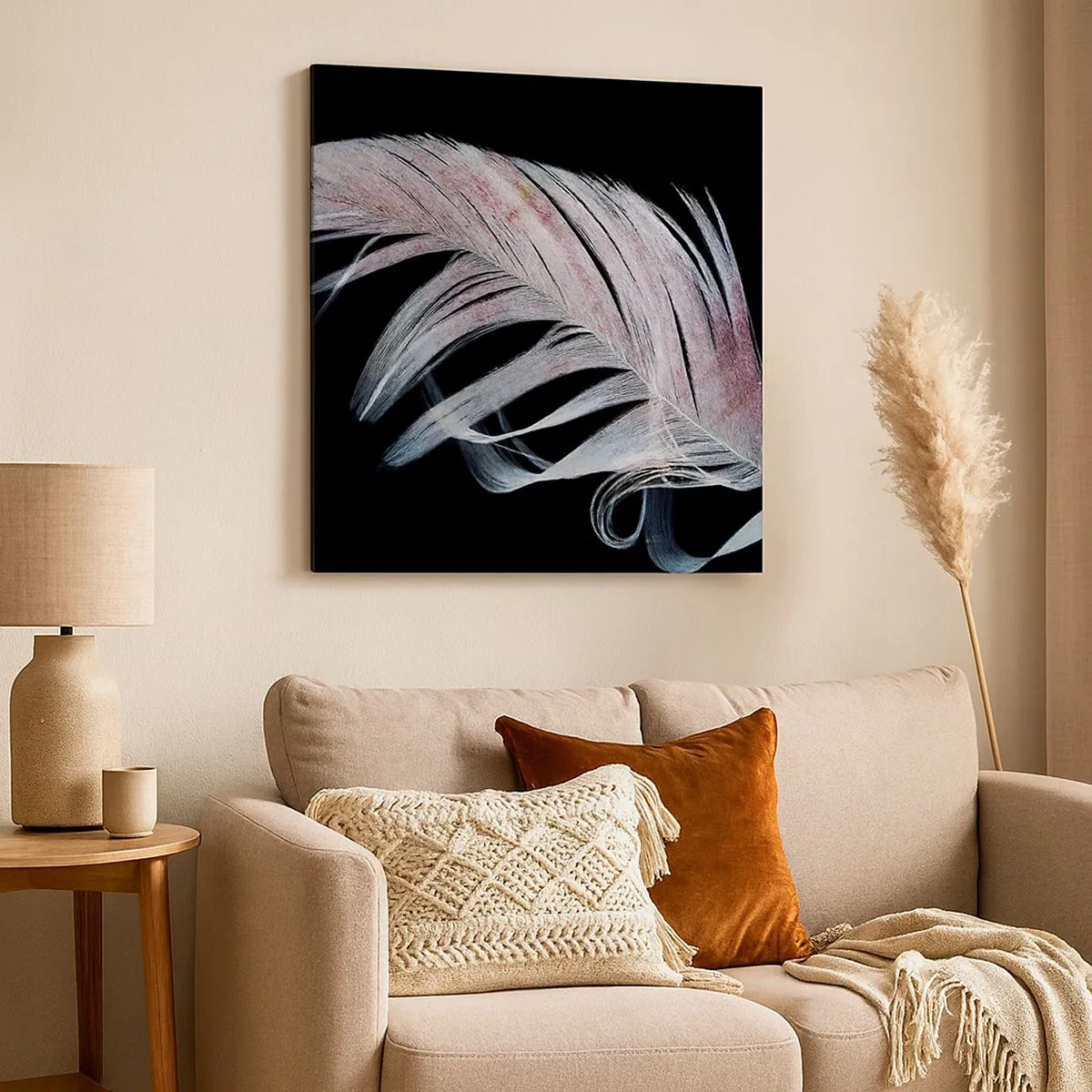 Bild auf Leinwand - Leinwandbild - Denke an Berührung - 30x30 cm