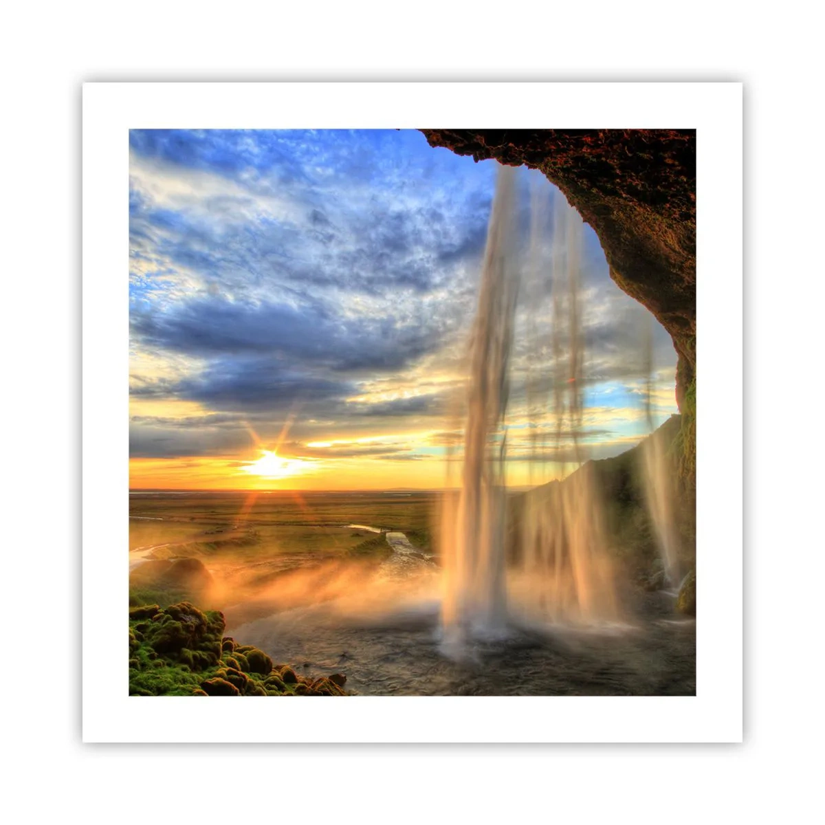 Poster - Die Welt hinter einem Schleier aus Tropfen - 50x50 cm