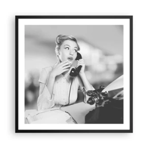 Poster in einem schwarzem Rahmen - Hallo, wir sind in den 1950er Jahren. - 60x60 cm