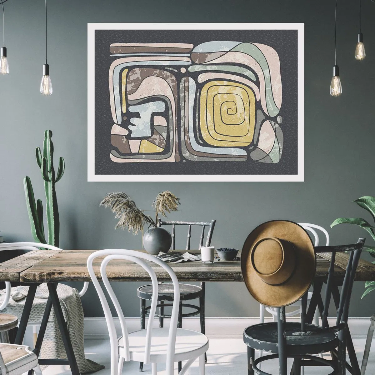 Poster - Abstraktion im präkolumbianischen Geist - 91x61 cm