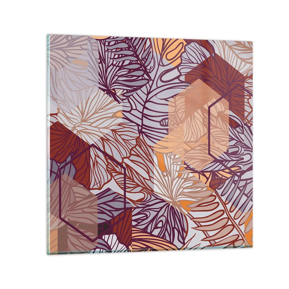 Glasbild - Bild auf glas - Unmögliche Beziehung zwischen Geometrie und Natur - 50x50 cm