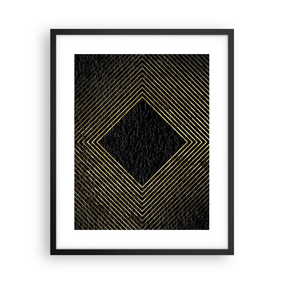 Poster in einem schwarzem Rahmen - Geometrie im glamourösen Stil - 40x50 cm