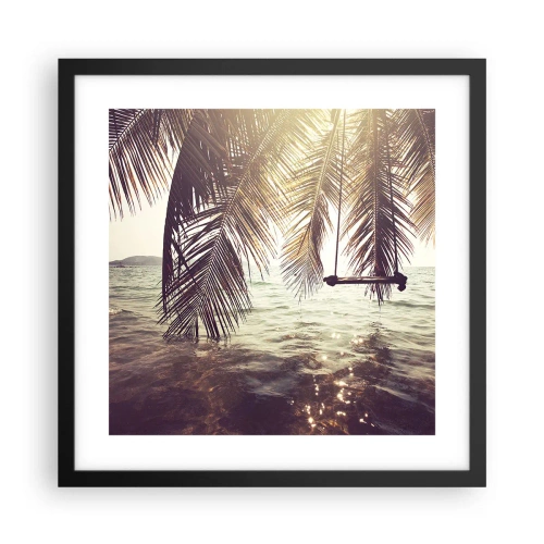 Poster in einem schwarzem Rahmen - Sie können nach Belieben in den Wolken schwingen - 40x40 cm