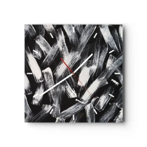 Wanduhr - Glasuhr - Abstraktion im industriellen Geist - 40x40 cm
