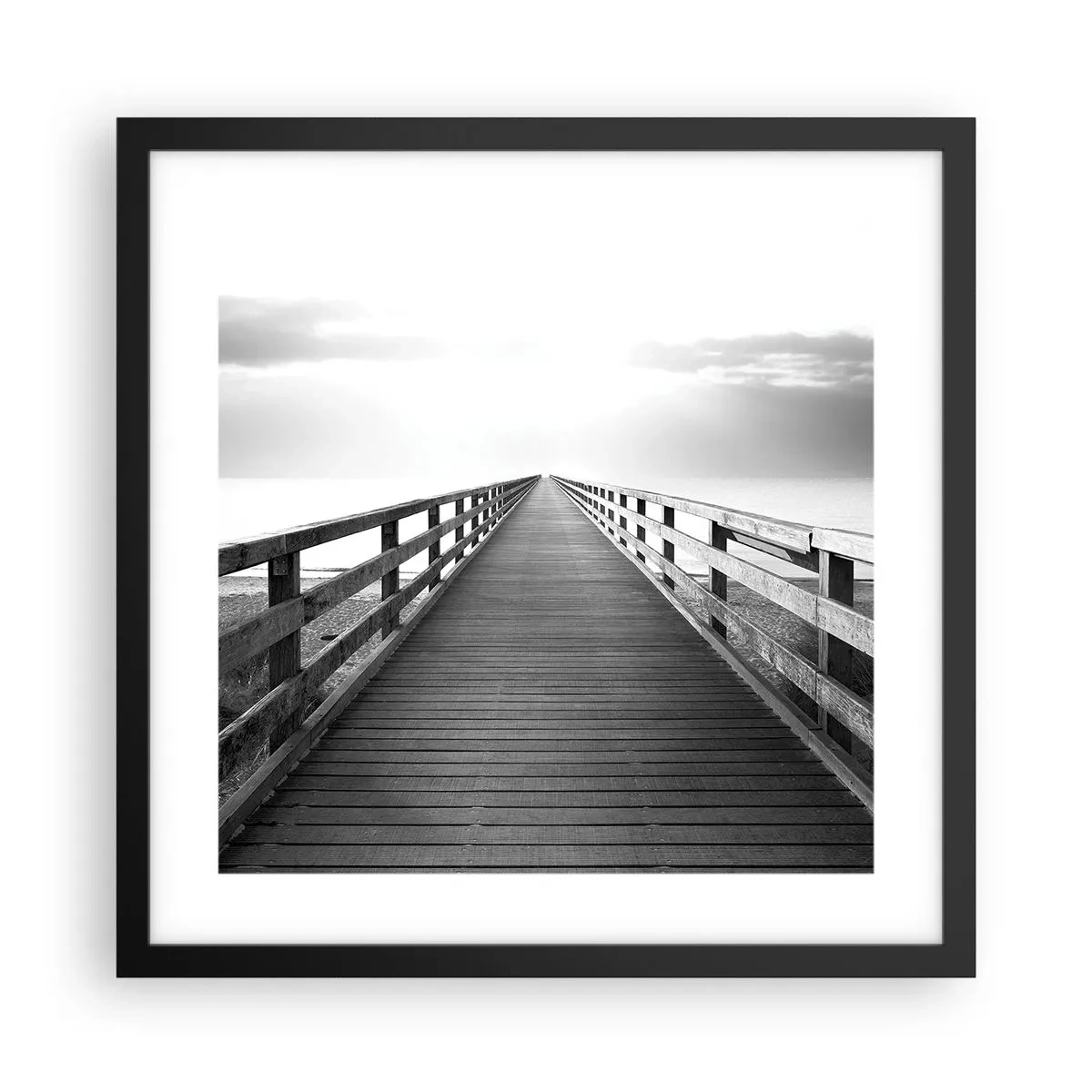 Poster in einem schwarzem Rahmen - In die Ferne ... - 40x40 cm