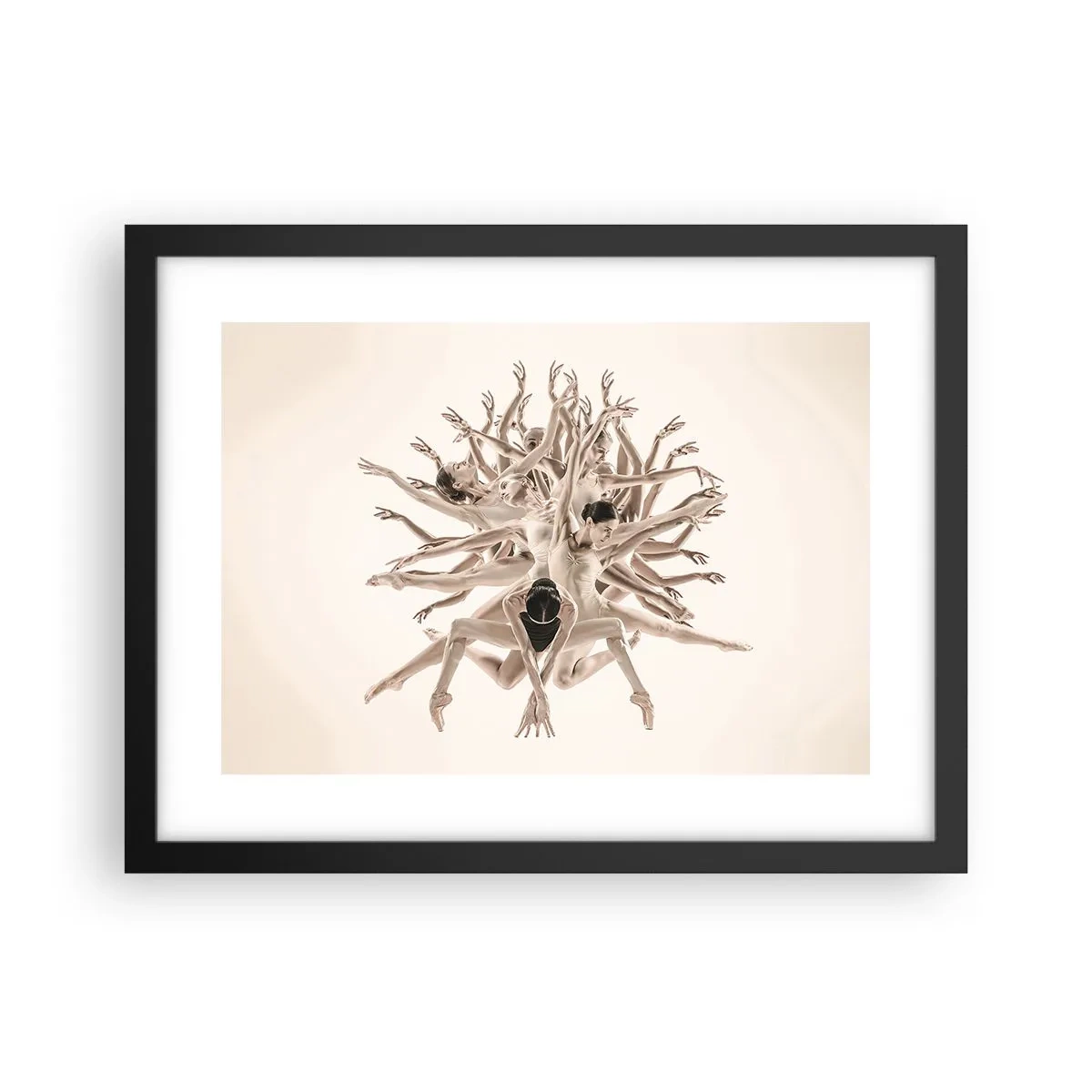 Poster in einem schwarzem Rahmen - Aufblühen im Tanz - 40x30 cm