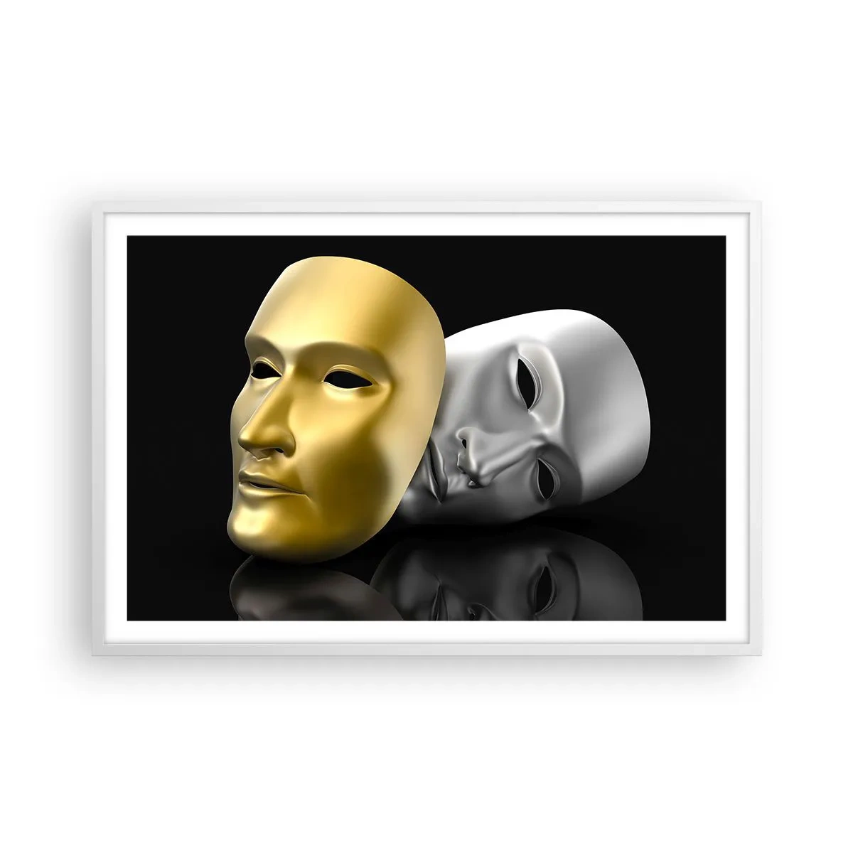 Poster in einem weißen Rahmen - Das Leben ist wie ein Theater - 91x61 cm