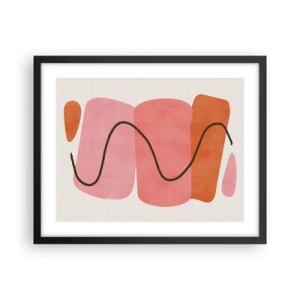 Poster in einem schwarzem Rahmen - Sanfte Bewegung der Formen - 50x40 cm