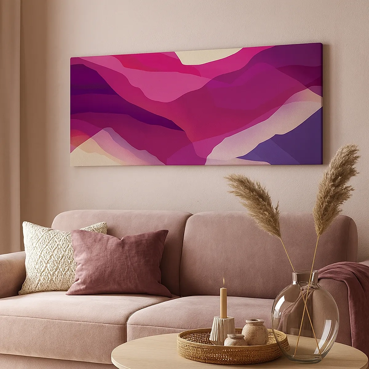 Bild auf Leinwand - Leinwandbild - Lila Wellen - 30x30 cm