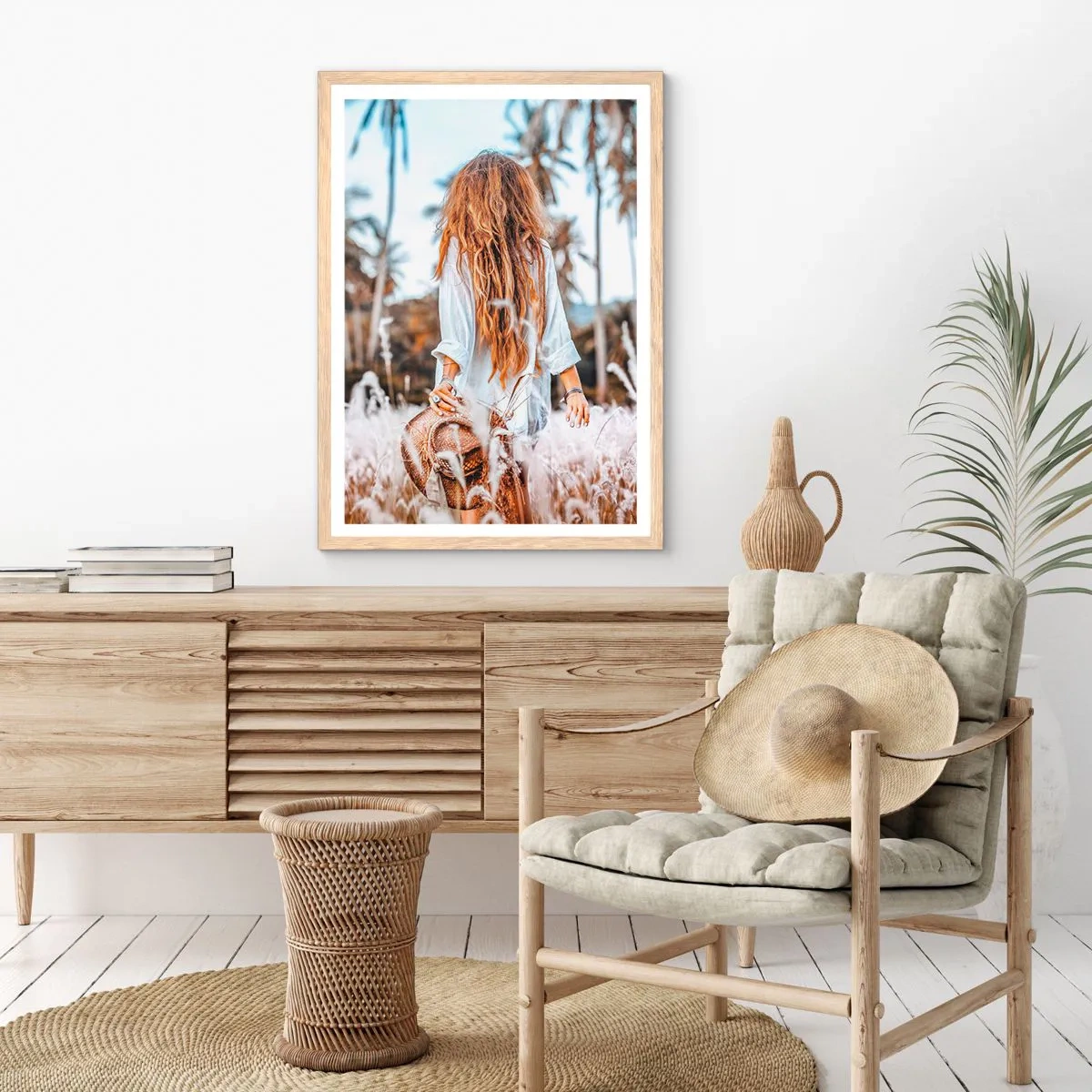 Poster in einem Rahmen aus heller Eiche - Geboren aus Grasflaum - 30x40 cm