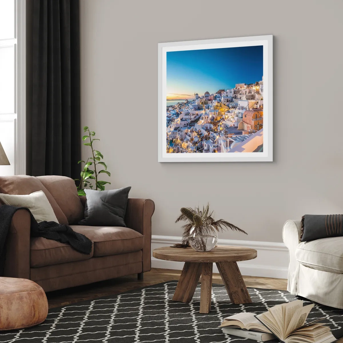 Poster in einem weißen Rahmen - Die Essenz des Griechischen - 30x30 cm