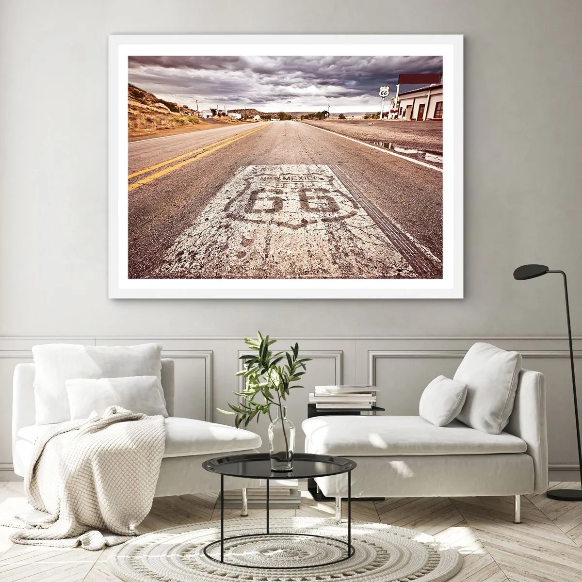 Poster in einem weißen Rahmen - Mother Road - eine amerikanische Legende - 70x50 cm