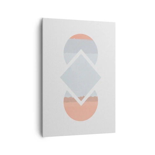 Bild auf Leinwand - Leinwandbild - Ein minimalistisches Gemälde mit geometrischen Formen - 70x100cm - Die Situation ist klar - Moderne Wanddekoration für Wohnzimmer und Schlafzimmer ARTTOR