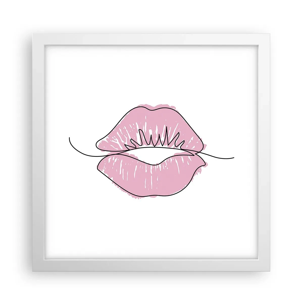 Poster in einem weißen Rahmen - Bereit zum Küssen? - 30x30 cm
