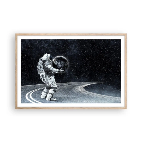 Poster in einem Rahmen aus heller Eiche - Auf der Milchstraße - 91x61 cm