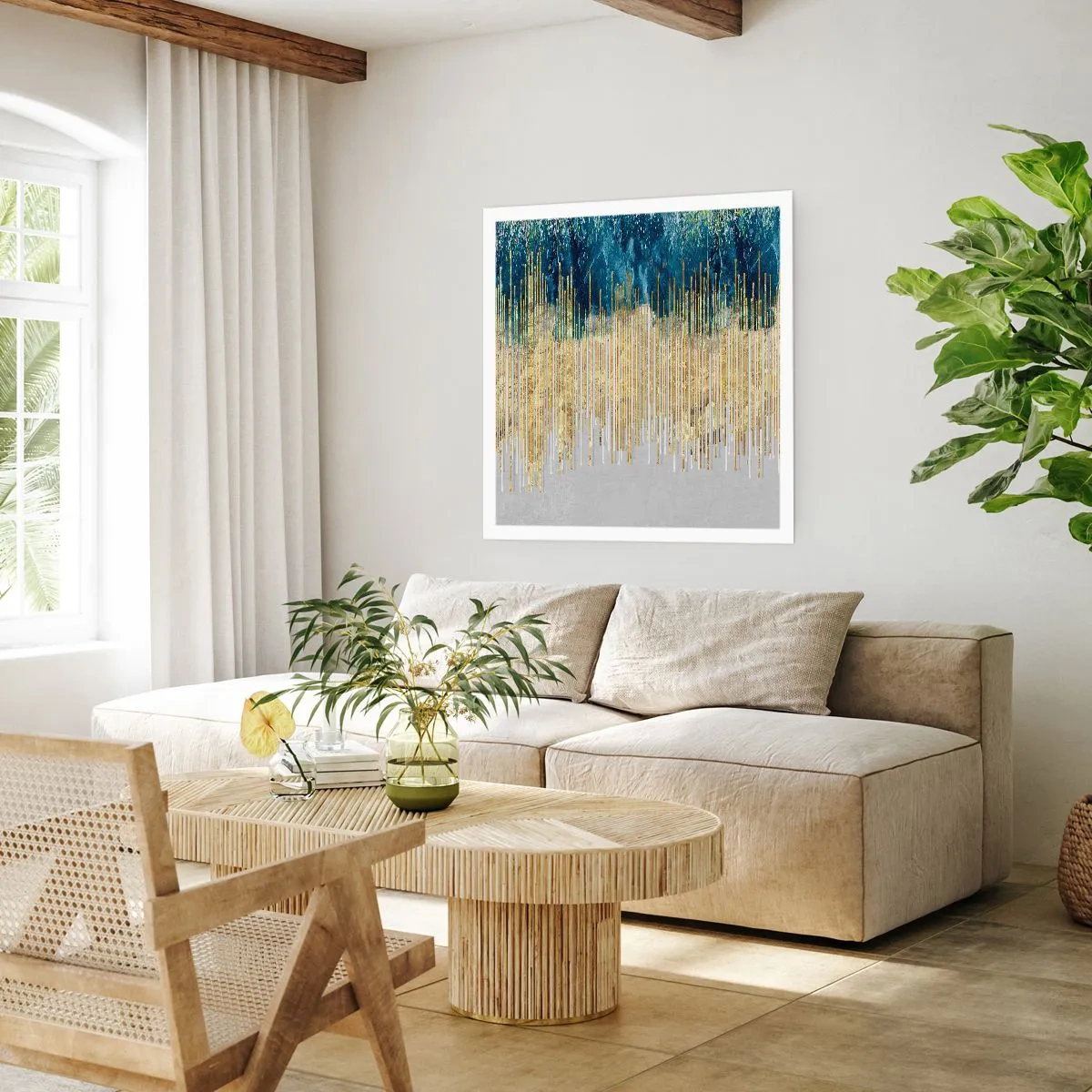 Poster - Vergoldete Grenze - 60x60 cm