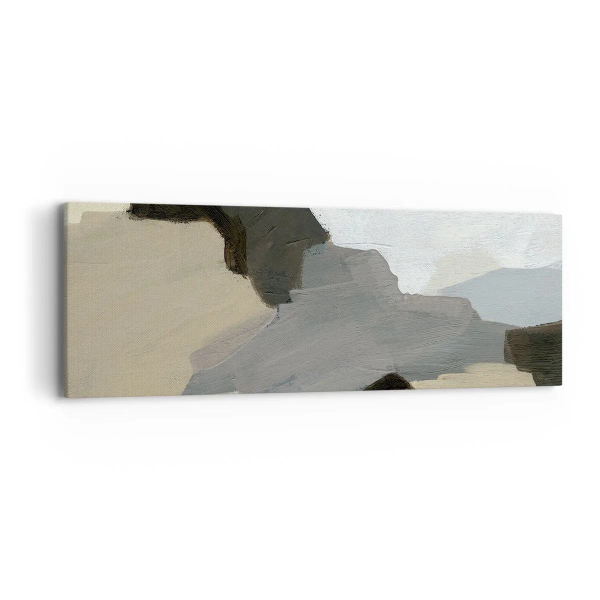 Bild auf Leinwand - Leinwandbild - Abstraktion: Scheideweg des Graus - 90x30 cm