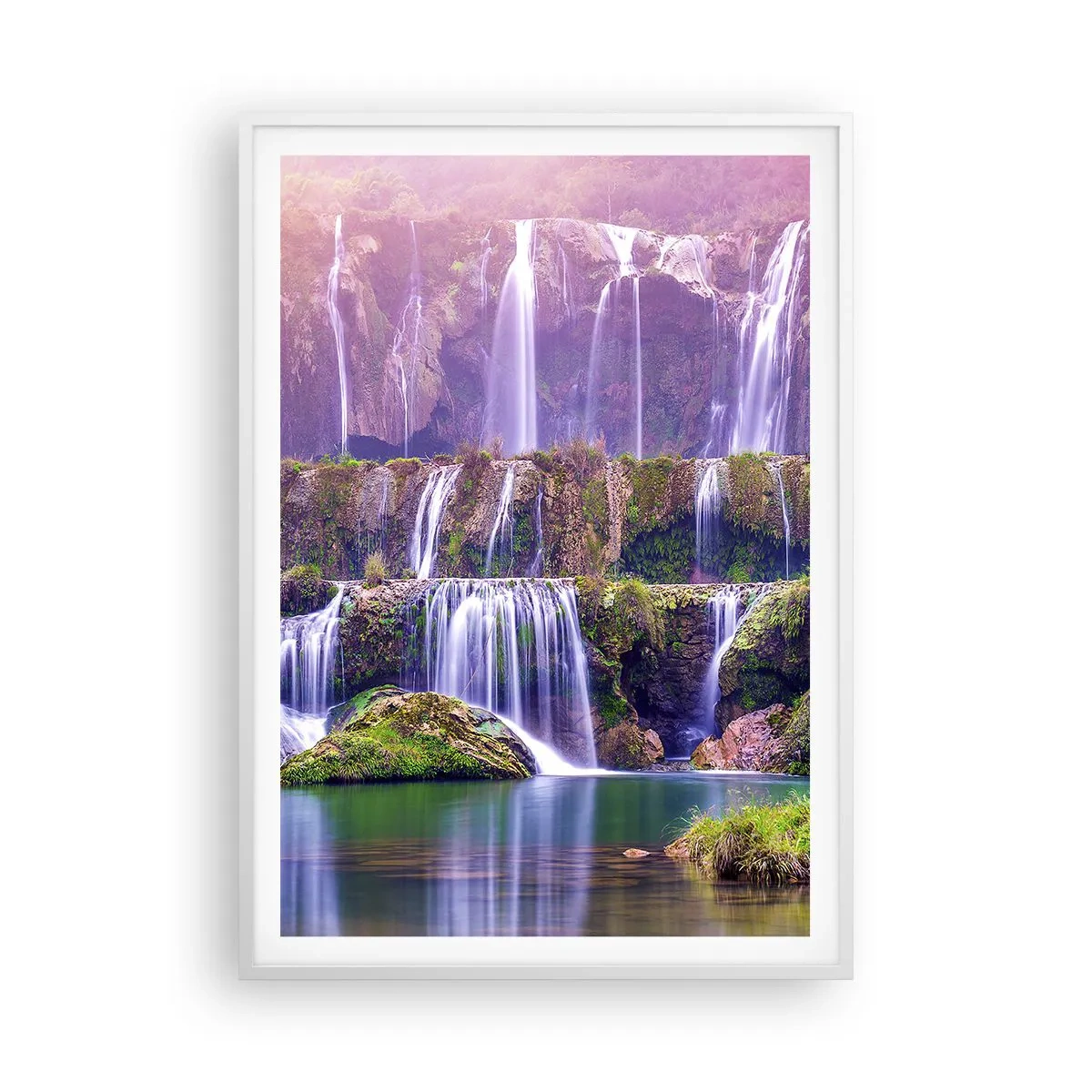 Poster in einem weißen Rahmen - Treppe zum Himmel - 70x100 cm