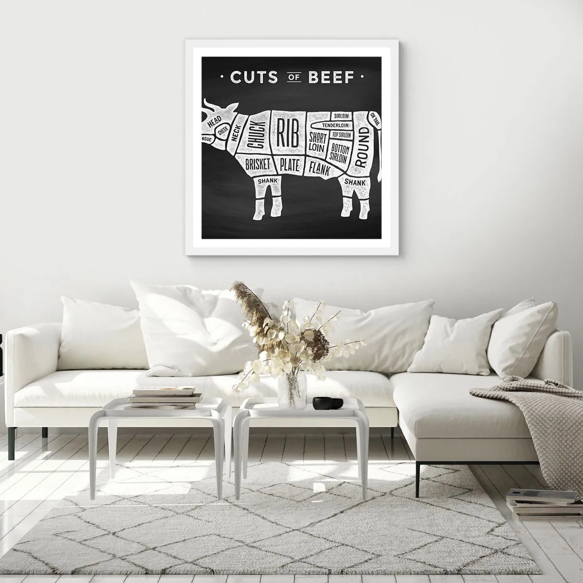 Poster in einem weißen Rahmen - Metzger Grundierung - 40x40 cm