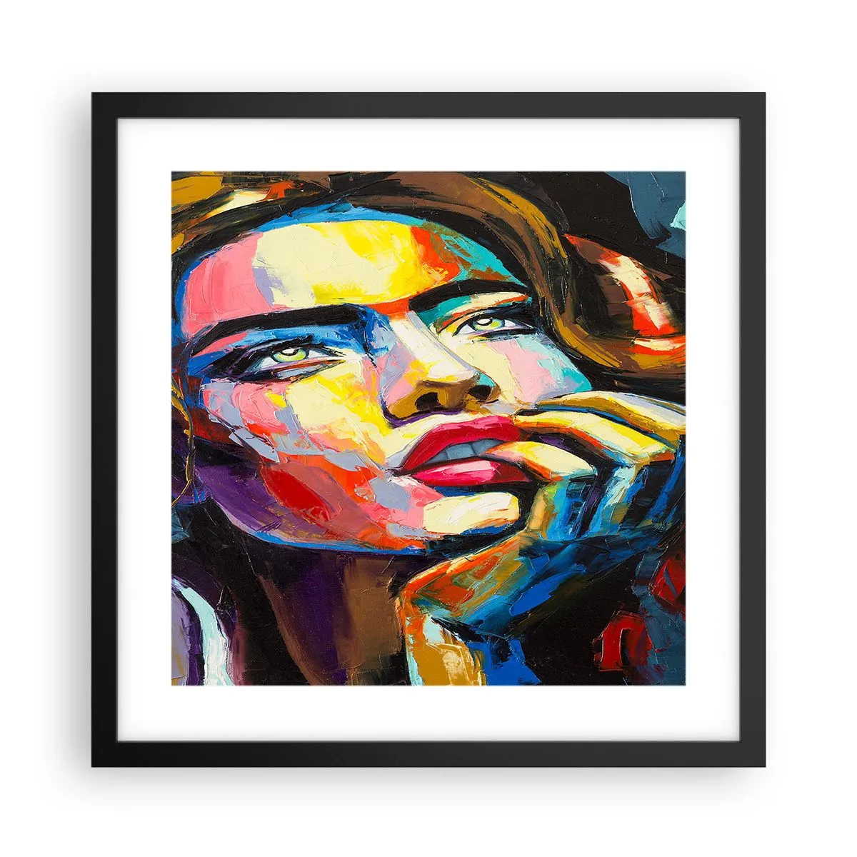 Poster in einem schwarzem Rahmen - Träume fliegen am Himmel wie Vögel - 40x40 cm