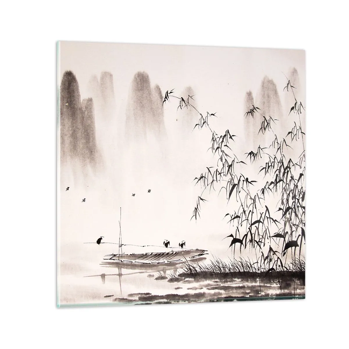 Glasbild - Bild auf glas - Die Stille der Reisfelder - 30x30 cm
