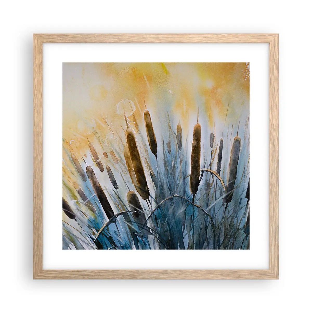 Poster in einem Rahmen aus heller Eiche - Die Kälte des Wassers, die Hitze der Sonne - 40x40 cm