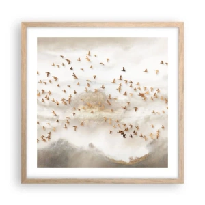 Poster in einem Rahmen aus heller Eiche - Es ist schon die Zeit… - 50x50 cm