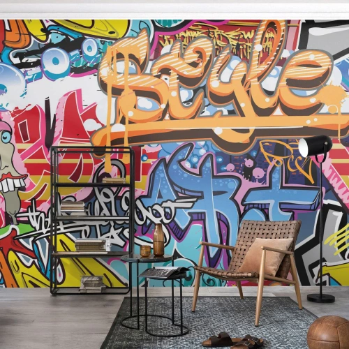 Fototapete Premium Canvas - Wandbilder, Wandbilder, Wandbilder ... - Graffiti, Stück, Modernes Muster - 200x140 cm