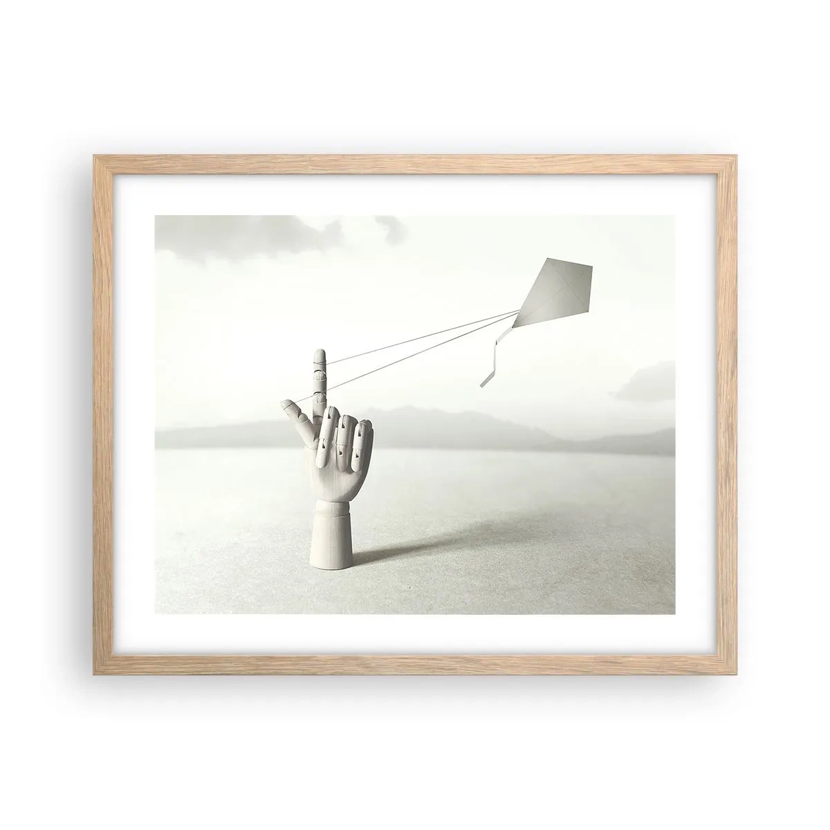 Poster in einem Rahmen aus heller Eiche - Kraftprobe - 50x40 cm