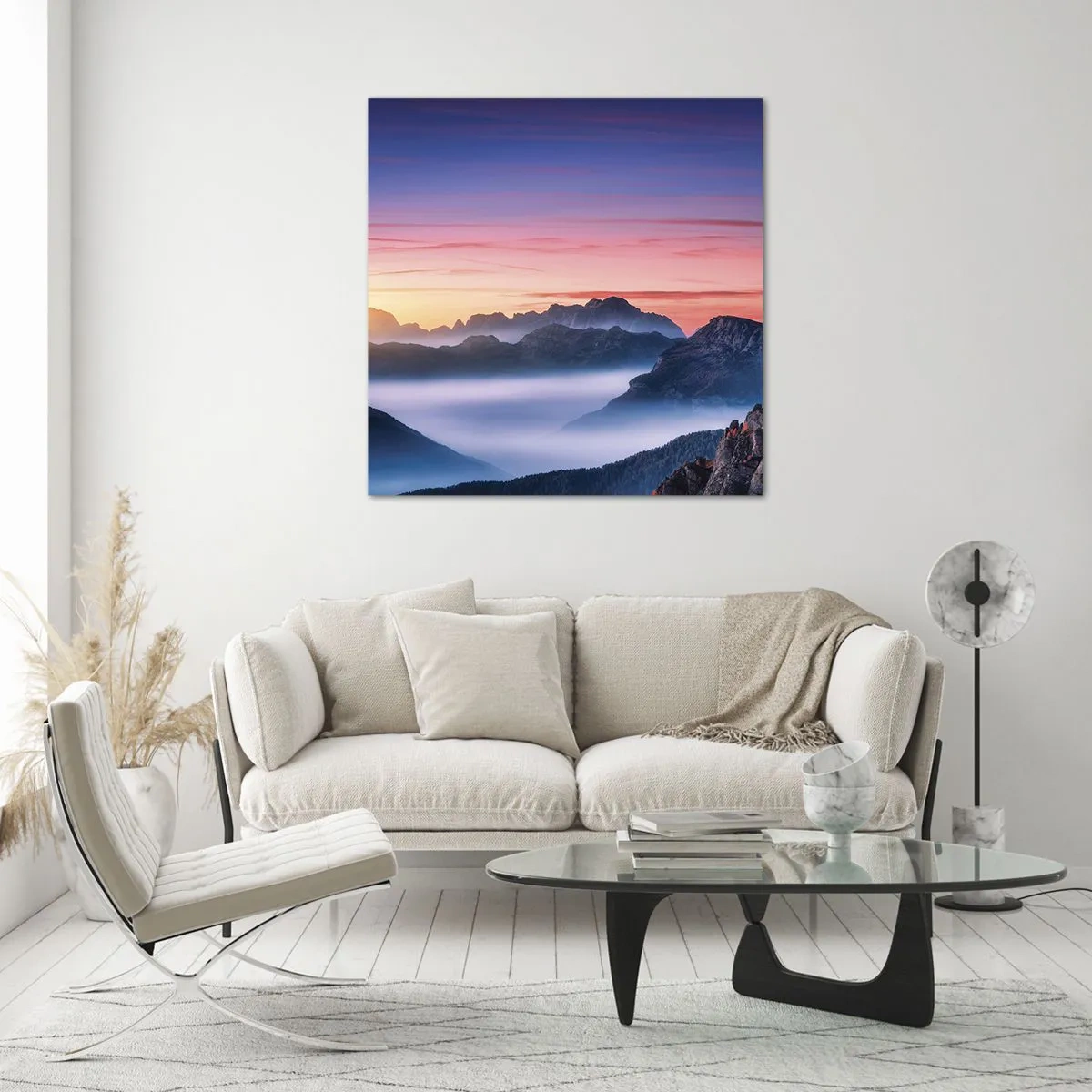 Glasbild - Bild auf glas - Über die Täler - 30x30 cm