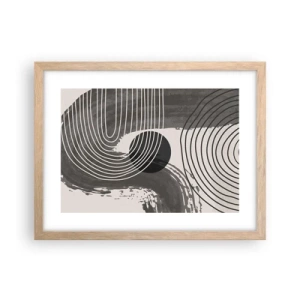 Poster in einem Rahmen aus heller Eiche - Oval gewinnt - 40x30 cm