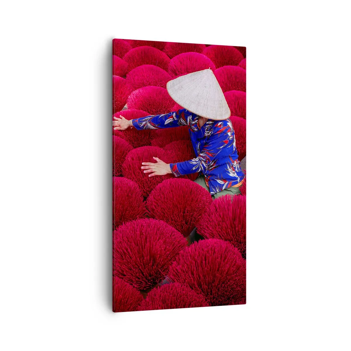 Bild auf Leinwand - Leinwandbild - Im Reisfeld - 55x100 cm