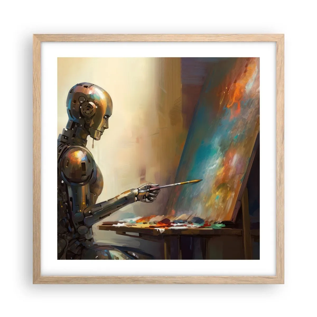 Poster in einem Rahmen aus heller Eiche - Die Kunst der Zukunft - 50x50 cm