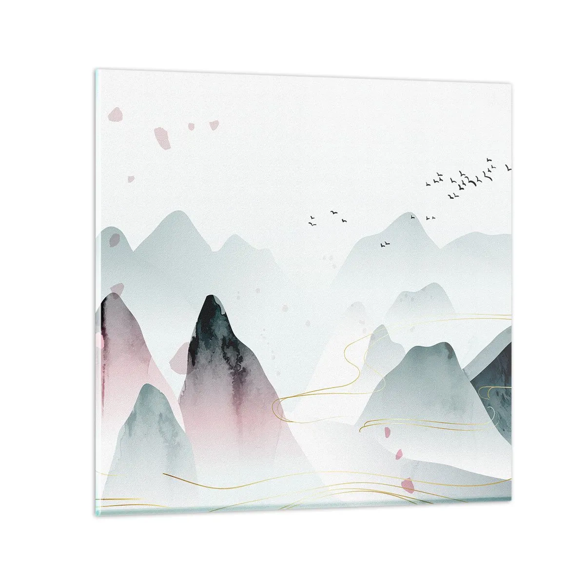 Glasbild - Bild auf glas - Über die Gipfel - 40x40 cm