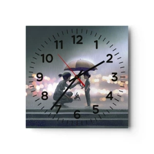 Wanduhr - Glasuhr - Und jetzt ist alles in Ordnung - 30x30 cm