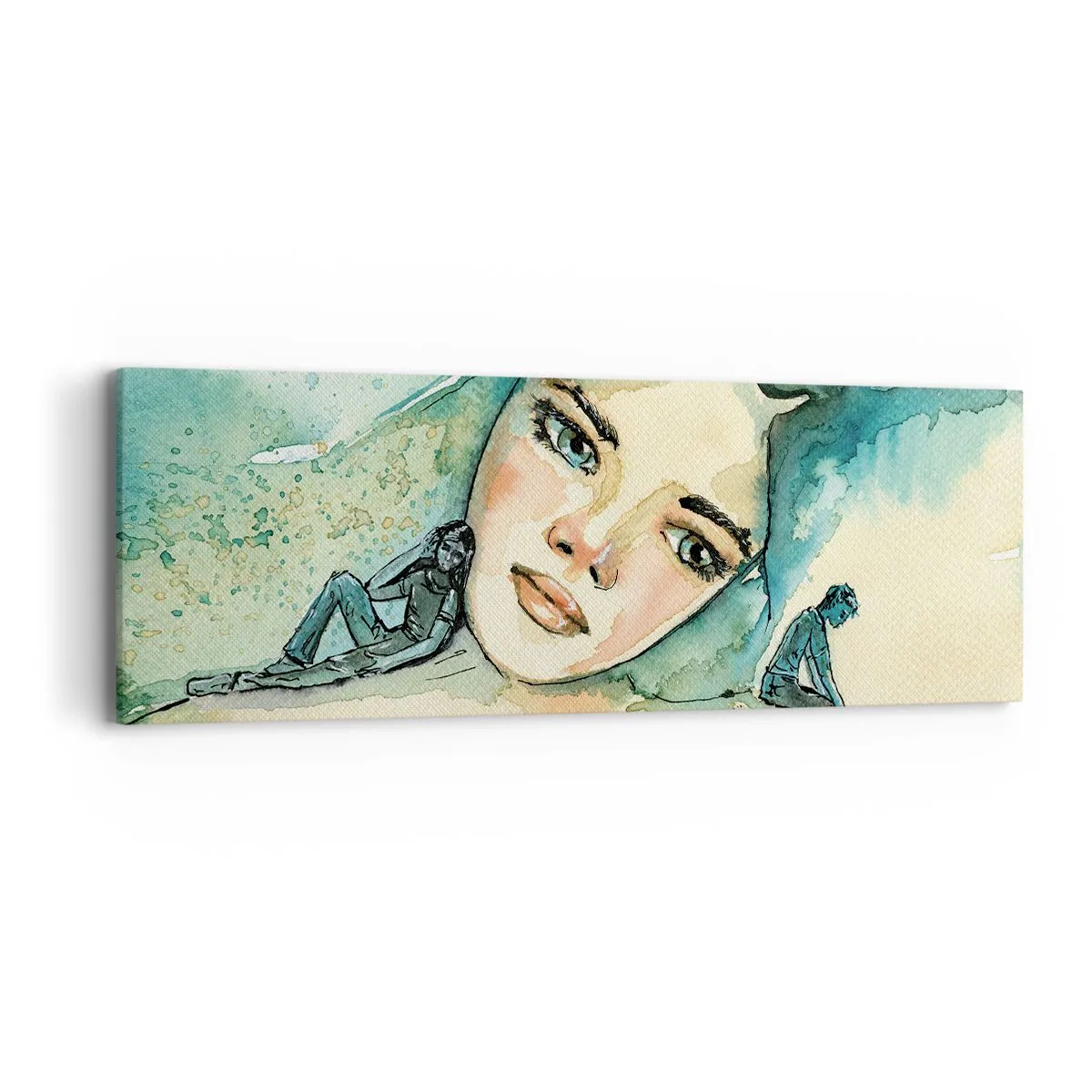 Bild auf Leinwand - Leinwandbild - Bin ich blau? - 90x30 cm