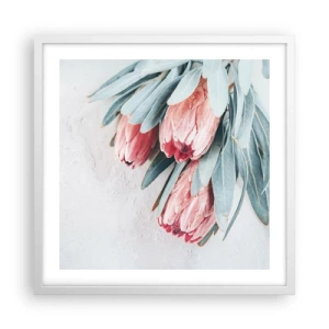 Poster in einem weißen Rahmen - Schämen sich für ihre eigene Schönheit - 50x50 cm