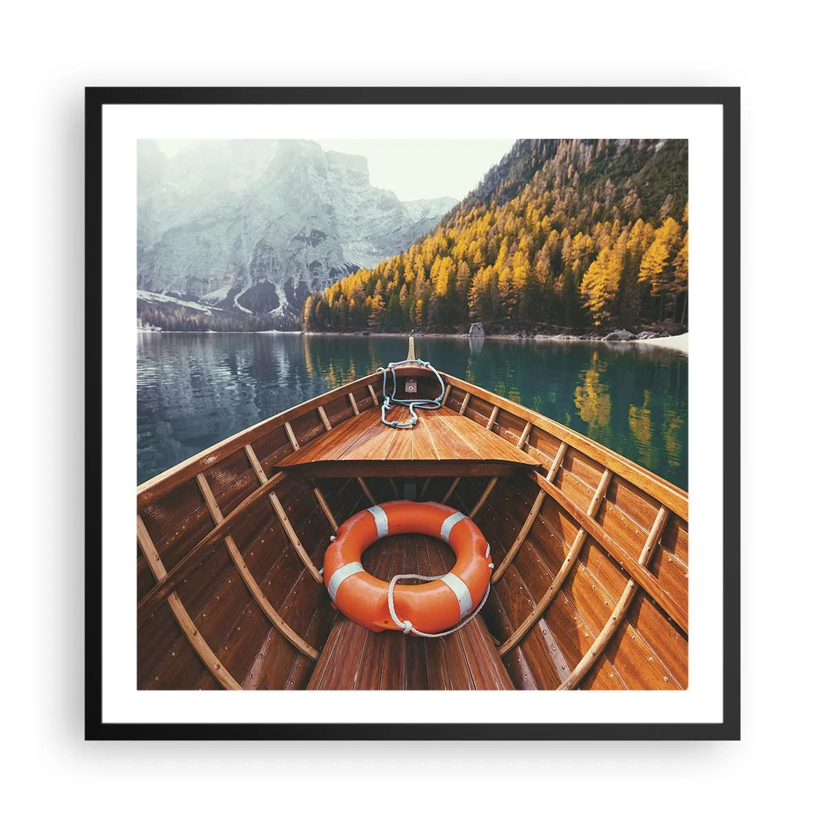 Poster in einem schwarzem Rahmen - Bergreise - 60x60 cm