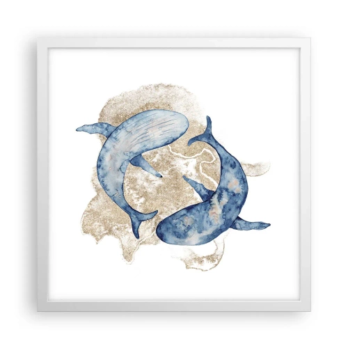 Poster in einem weißen Rahmen - Freundschaft oder Liebe? - 40x40 cm