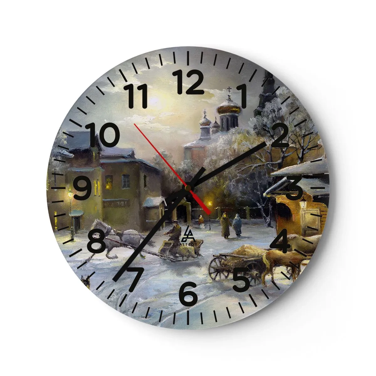 Wanduhr - Glasuhr - Die Magie des russischen Winters - 30x30 cm