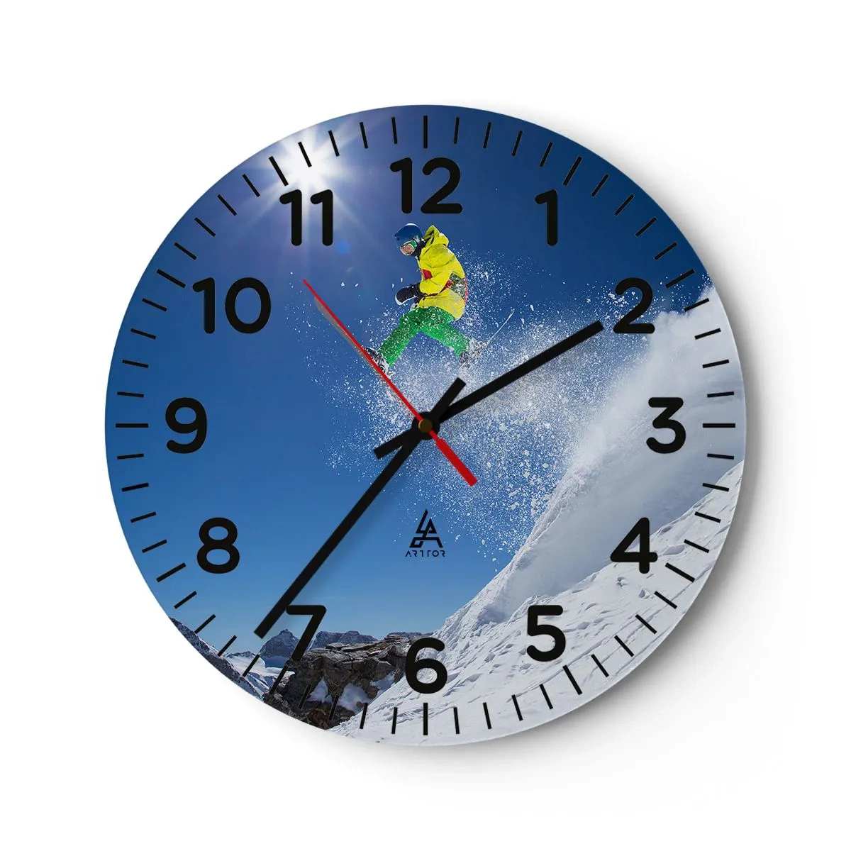 Wanduhr - Glasuhr - Tanzen mit den Bergen - 40x40 cm