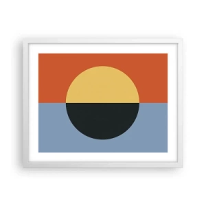 Poster in einem weißen Rahmen - Eine Komposition aus Wärme und Kühle - 50x40 cm