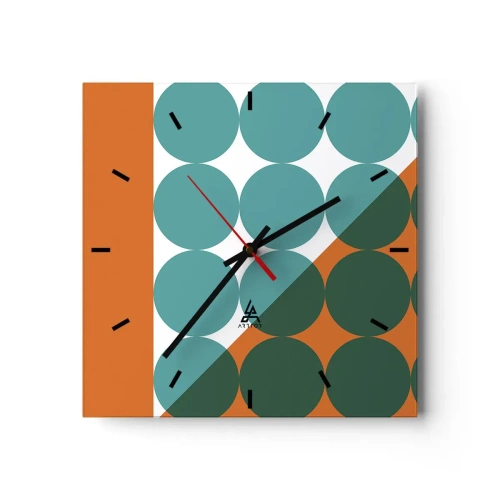 Wanduhr - Glasuhr - Nach oben und schräg - 40x40 cm