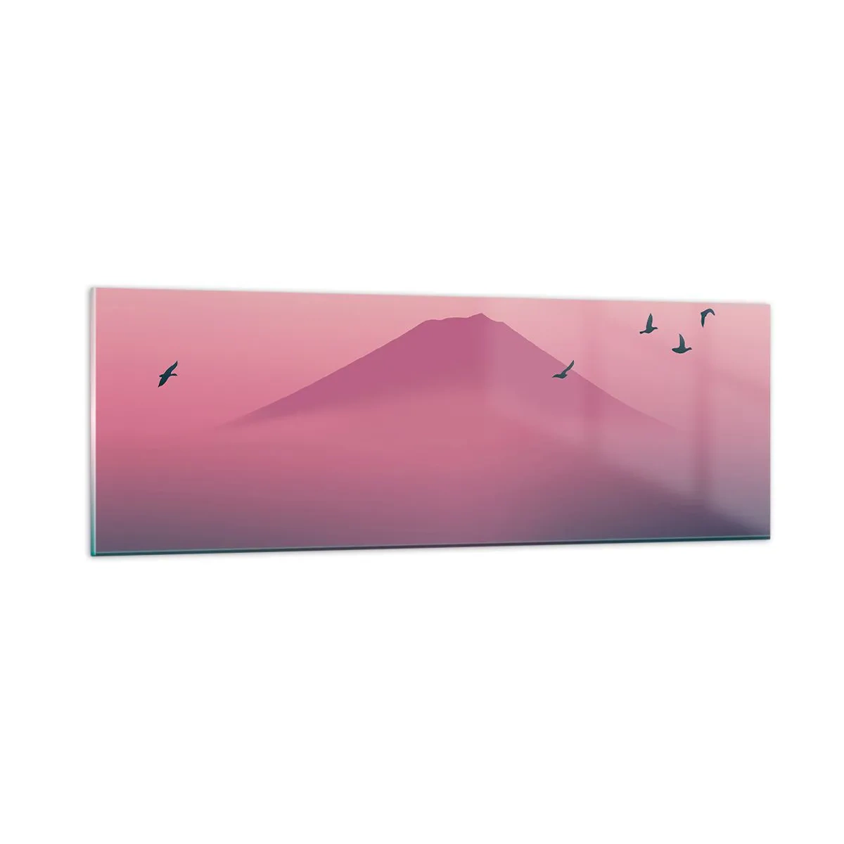 Glasbild - Bild auf glas - Wanderer über den Wolken - 90x30 cm