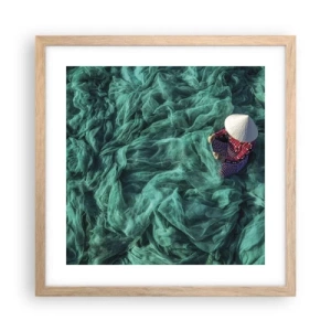 Poster in einem Rahmen aus heller Eiche - In einem Meer aus Netzen - 40x40 cm